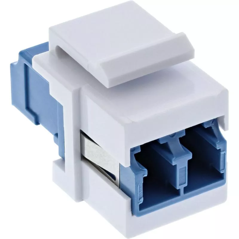 LWL Keystone Snap-In Kupplung LC/LC, Duplex, Singlemode, Weiß/Blau LWL Keystone Snap-In Kupplung LC/LC, Duplex, Singlemode, Weiß/Blau