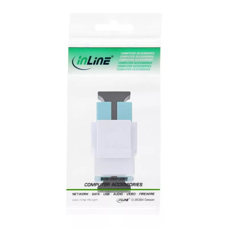 InLine® LWL Keystone Snap In Kupplung weiß Simplex SC SC multimode türkis Keramik Hülse