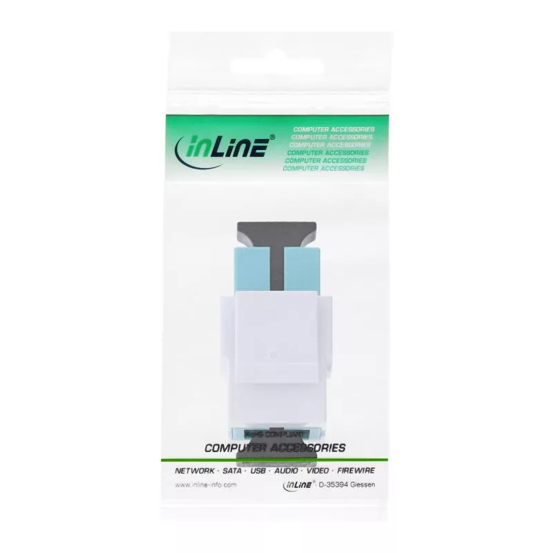 LWL Keystone Snap-In Kupplung SC/SC, Simplex, Multimode, Weiß/Türkis LWL Keystone Snap-In Kupplung SC/SC, Simplex, Multimode, Weiß/Türkis