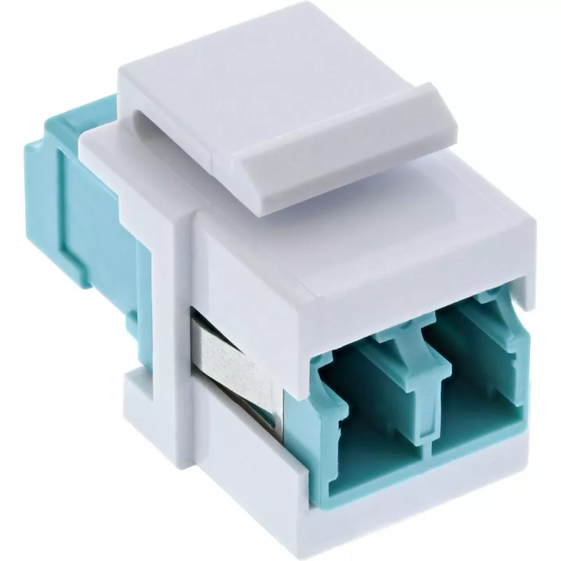 LWL Keystone Snap-In Kupplung LC/LC, Duplex, Multimode, Weiß/Türkis LWL Keystone Snap-In Kupplung LC/LC, Duplex, Multimode, Weiß/Türkis