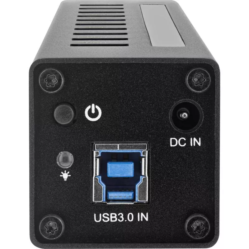 InLine® USB 3.0 Hub 10 Port Aluminiumgehäuse schwarz mit 4A Netzteil