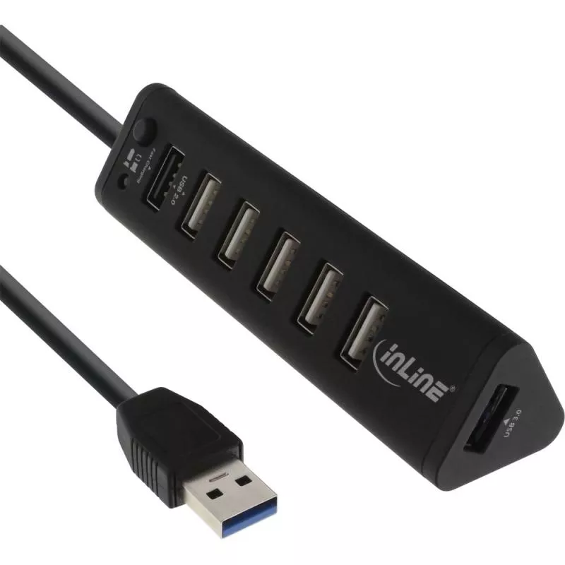 InLine® Smart Hub 7fach USB 3.0 2.0 Hub mit Schnelllade Anschluss