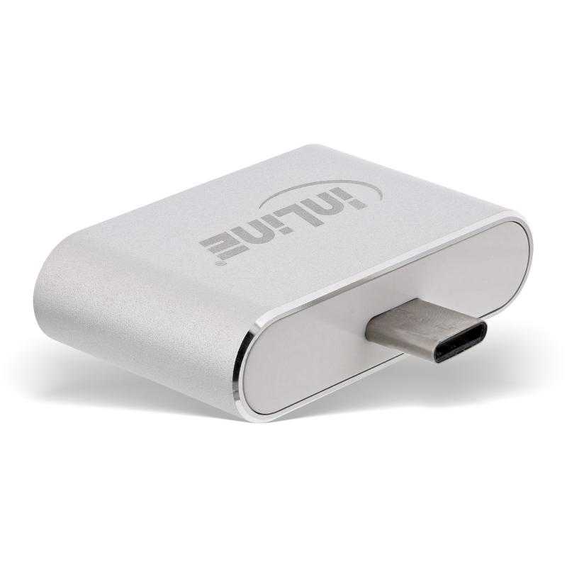 InLine® Mini USB 2.0 Hub USB TypC Stecker auf 2x USB A Buchse silber