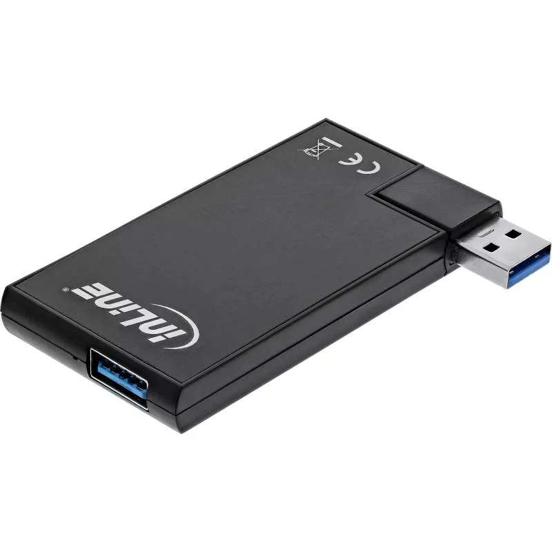 InLine® 180 Twist Hub USB 3.0 4 Port drehbar schwarz