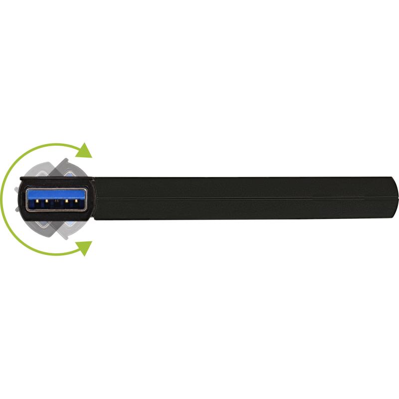 InLine® 180 Twist Hub USB 3.0 4 Port drehbar schwarz