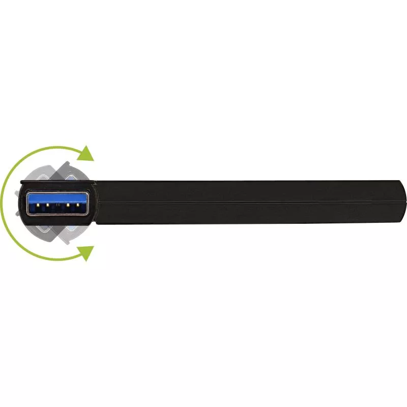 InLine® 180 Twist Hub USB 3.0 4 Port drehbar schwarz
