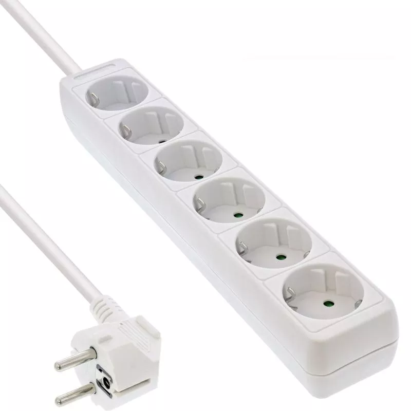Steckdosenleiste 6-fach – Schutzkontakt – 5 m – weiß