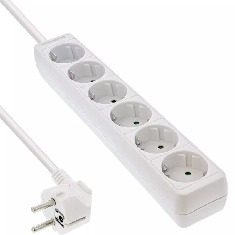 Steckdosenleiste 6-fach – Schutzkontakt – 3 m – weiß