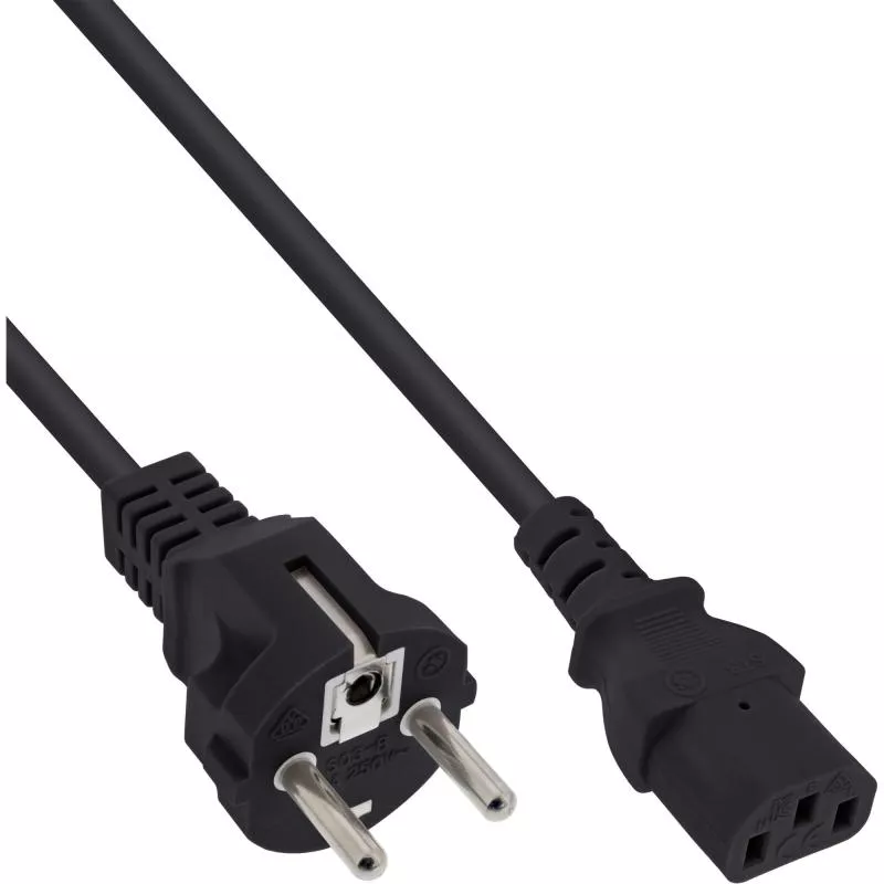 Kaltgerätekabel C13 – Schutzkontaktstecker gerade