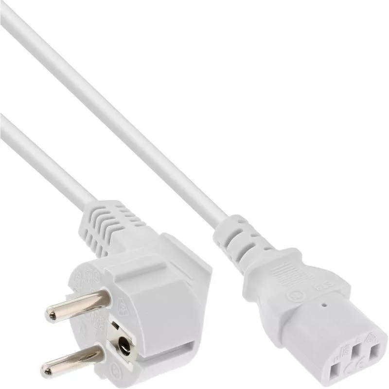 Kaltgerätekabel C13 – Schutzkontaktstecker gewinkelt