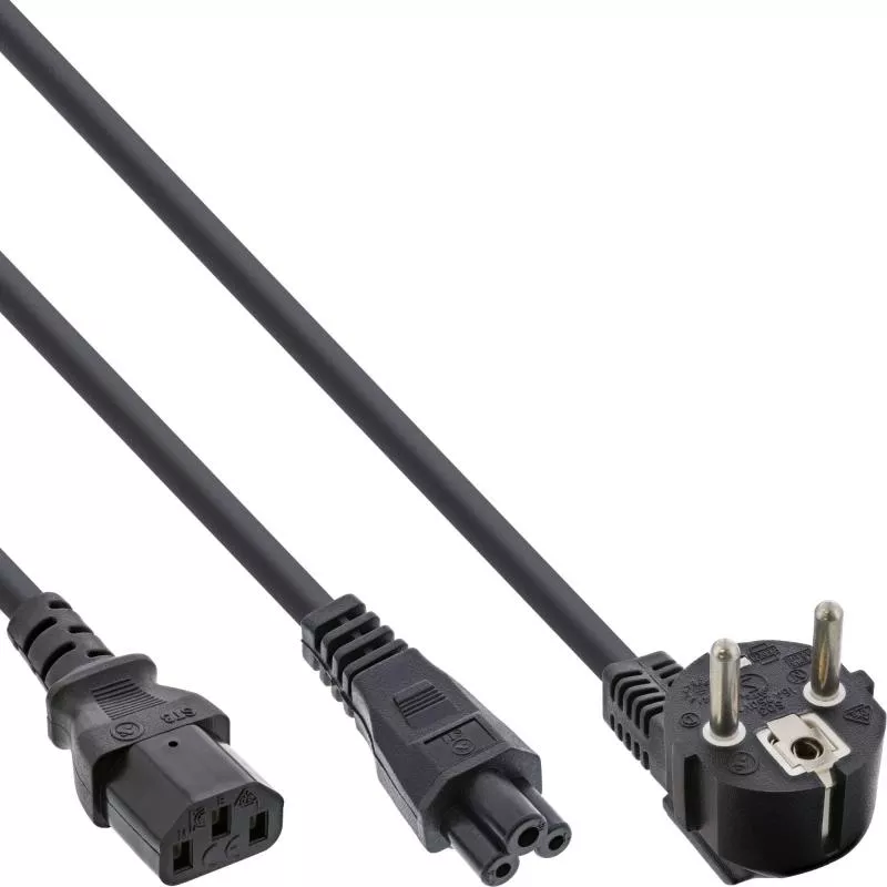 Y-Netzkabel Schutzkontakt auf C5 + C13 – 2 m
