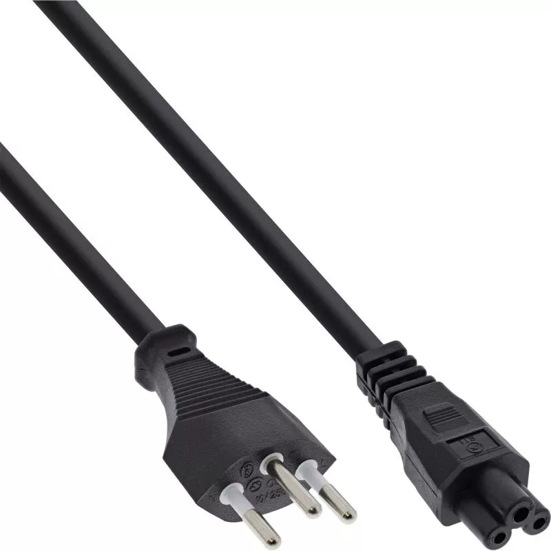 Notebook-Netzkabel Schweiz SEV 1011 auf C5 – 2 m