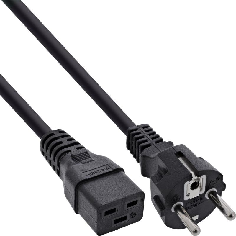 Kaltgerätekabel C19 – Schutzkontaktstecker gerade / 16 A