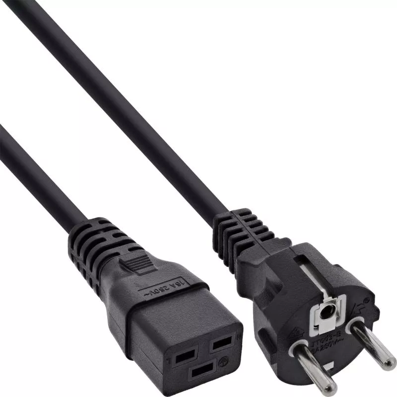 Kaltgerätekabel C19 – Schutzkontaktstecker gerade / 16 A