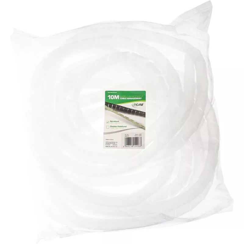 InLine® Spiralband 10m weiß 25mm