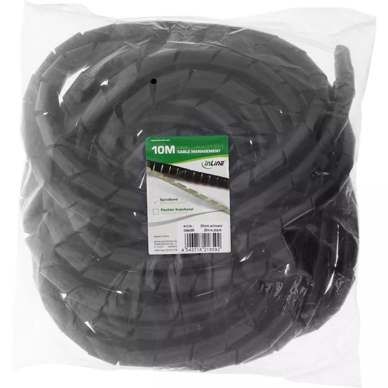 Spiralband Kabelschlauch – 10 m – Ø 25 mm – Schwarz Spiralband Kabelschlauch – 10 m – Ø 25 mm – Schwarz