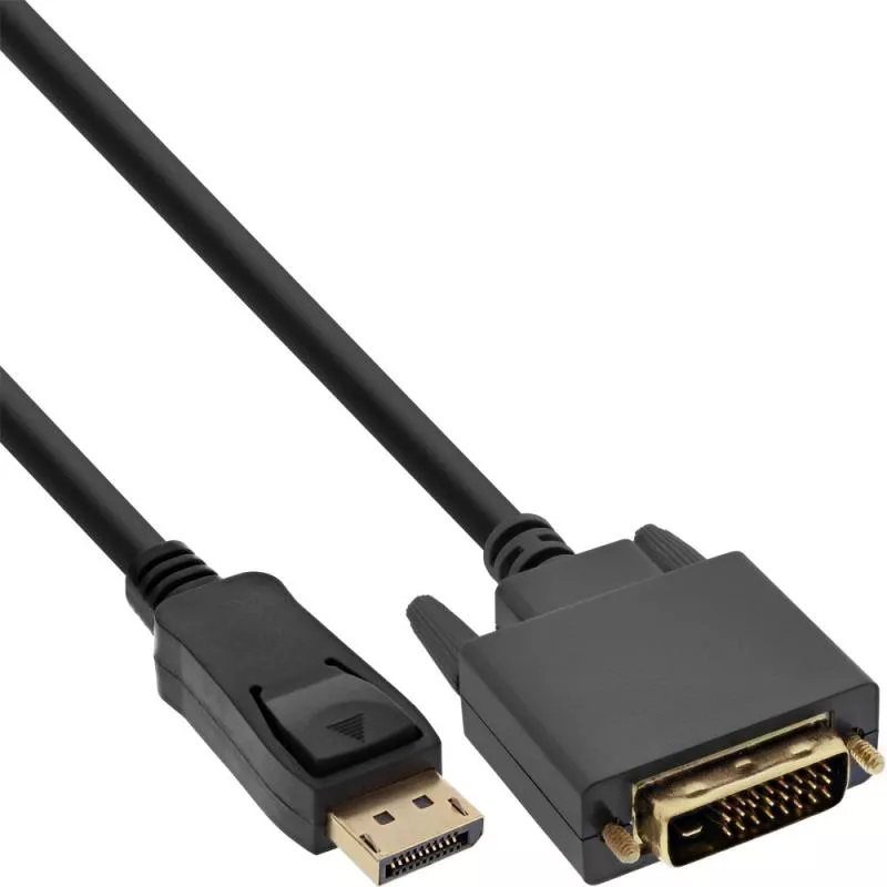 InLine® DisplayPort zu DVI Kabel Stecker Stecker schwarz