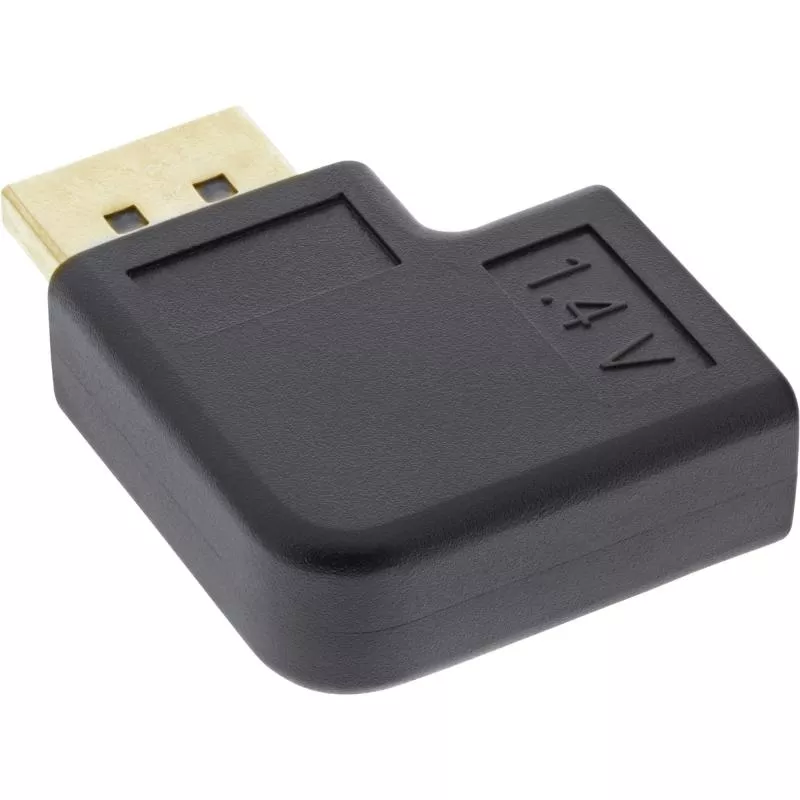 DisplayPort Winkeladapter 8K – DisplayPort Stecker auf Buchse, rechts gewinkelt