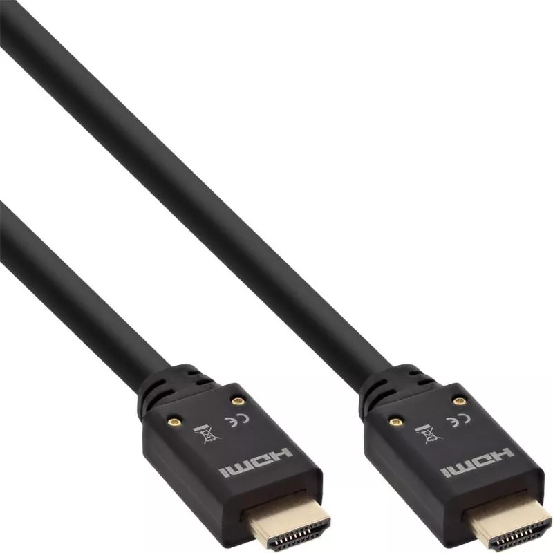 InLine® HDMI Kabel Aktiv High Speed Ethernet Stecker Stecker schwarz Kontakte vergoldet