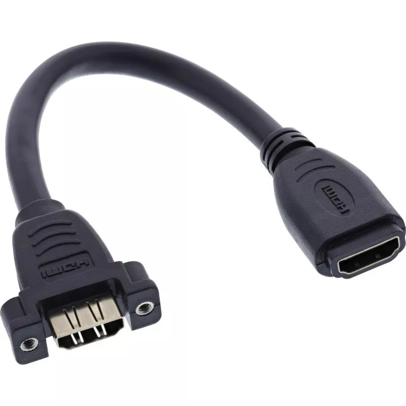 HDMI Einbauadapterkabel 4K – HDMI A Buchse auf Einbaubuchse, 0,2 m