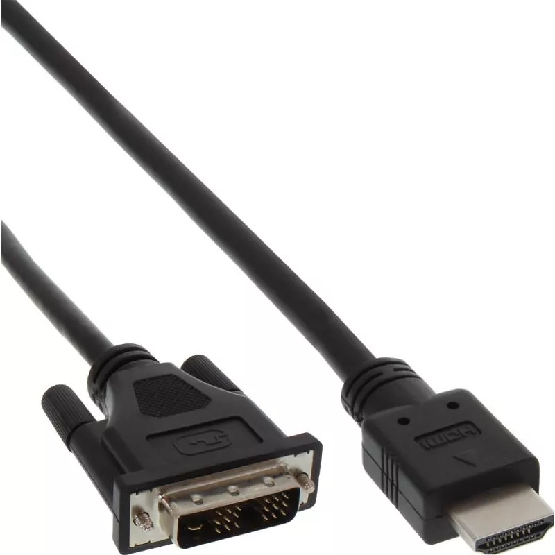 InLine® HDMI DVI Kabel Stecker Stecker schwarz