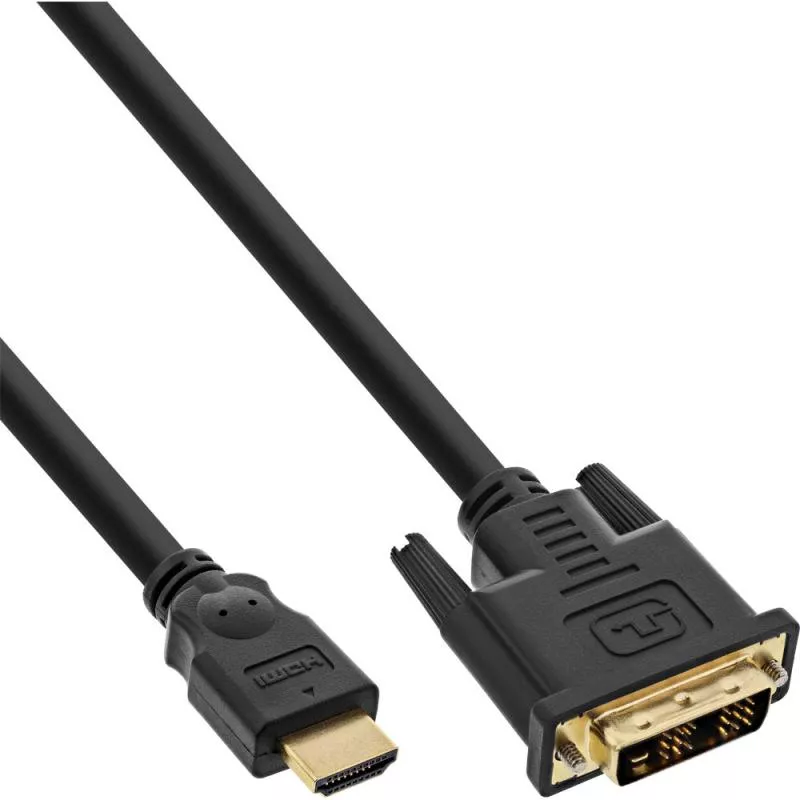 InLine® HDMI DVI Kabel Stecker Stecker schwarz Kontakte vergoldet