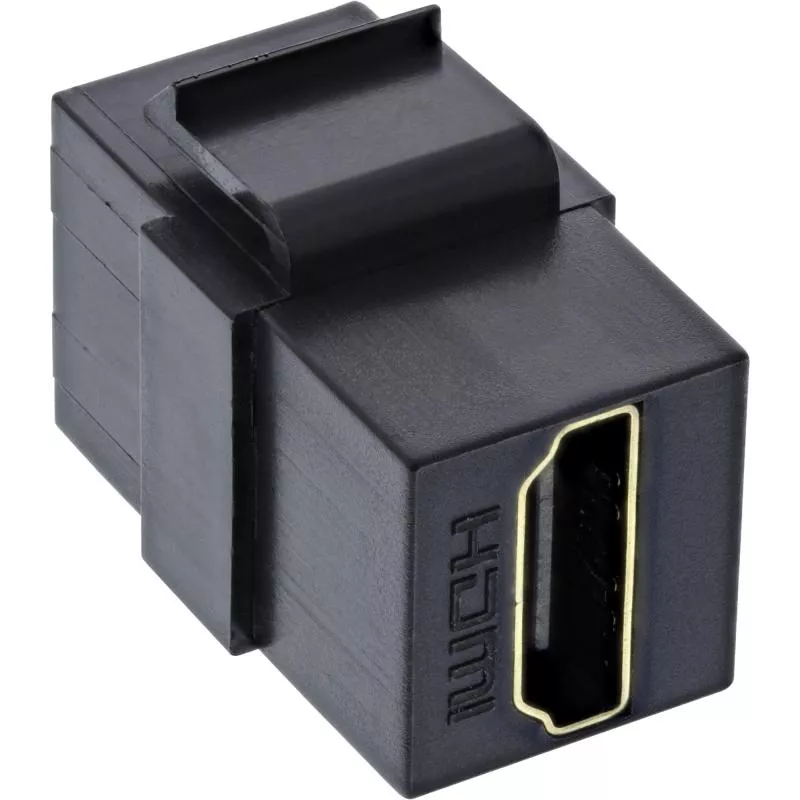 InLine® HDMI Keystone Snap In Einsatz 4K 60Hz HDMI A Buchse Buchse schwarz