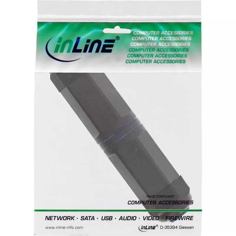 InLine® Patchkabelkupplung Cat.6 wasserdicht IP67 2x RJ45 Buchse geschirmt