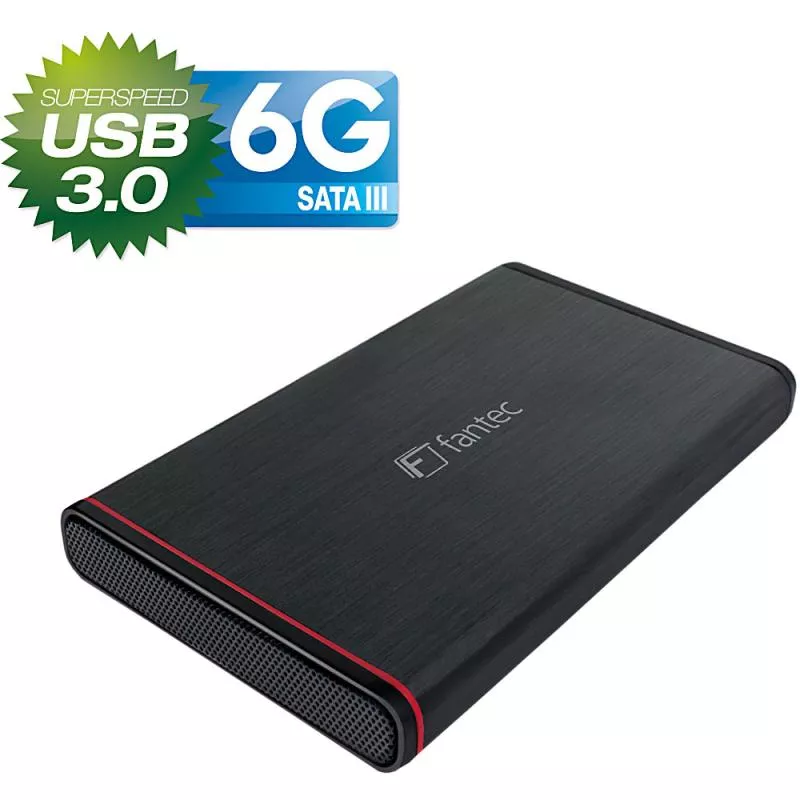 FANTEC 225U3-6G externes 2.5" SATA Gehäuse USB 3.0 Aluminium schwarz