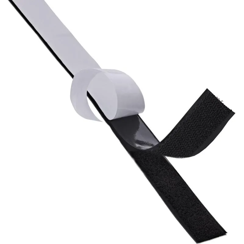 Klett-Kabelbinder Band 25 m x 25 mm – Schwarz, 2-teilig, zuschneidbar