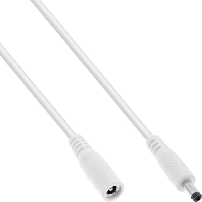 InLine® DC Verlängerungskabel DC Stecker/Buchse 4,0x1,7mm AWG 24 weiß