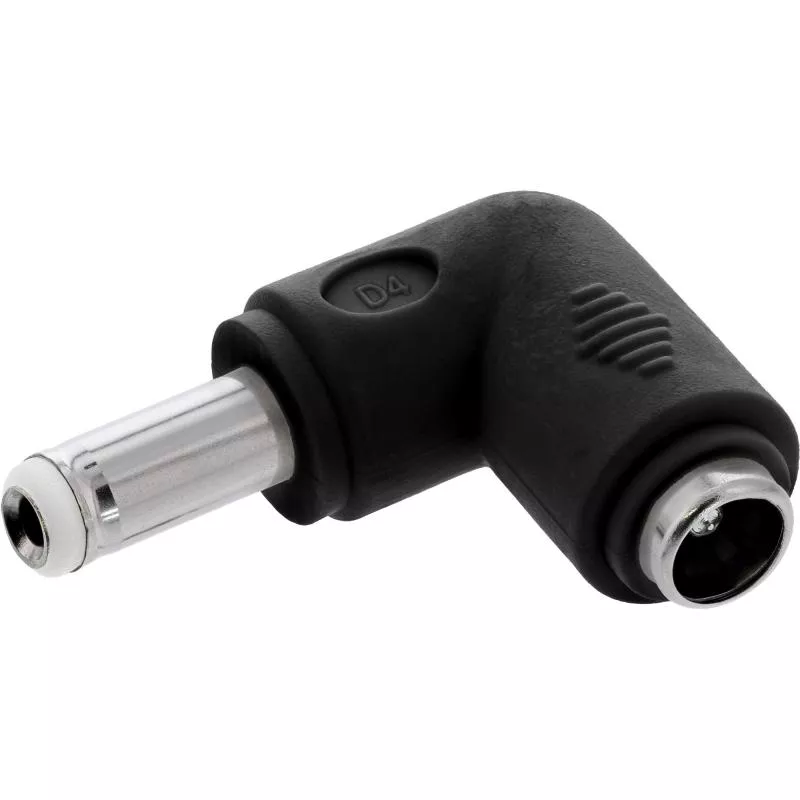 DC-Winkeladapter 5,5x2,5 mm – Stecker/Buchse
