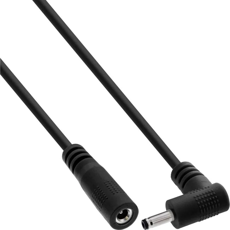 DC Verlängerungskabel 3,5x1,35 mm, Winkelstecker, schwarz