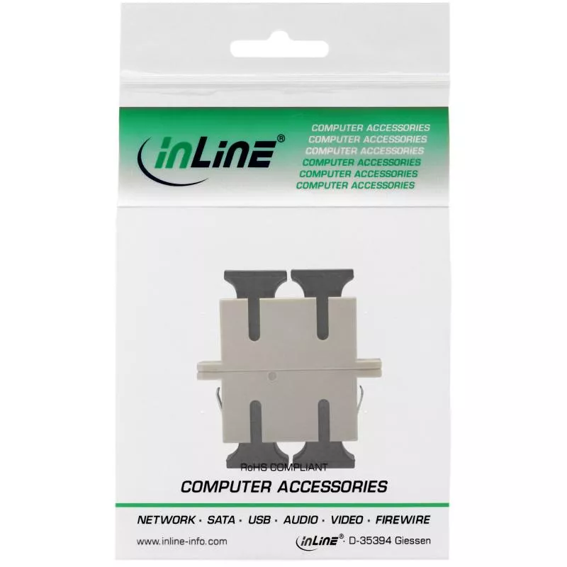 InLine® LWL Kupplung Duplex SC/SC multimode beige Keramik Hülse zum Einbau