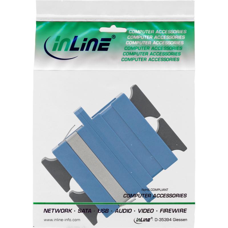 InLine® LWL Kupplung Duplex SC/SC singlemode blau Keramik-Hülse zum Einbau