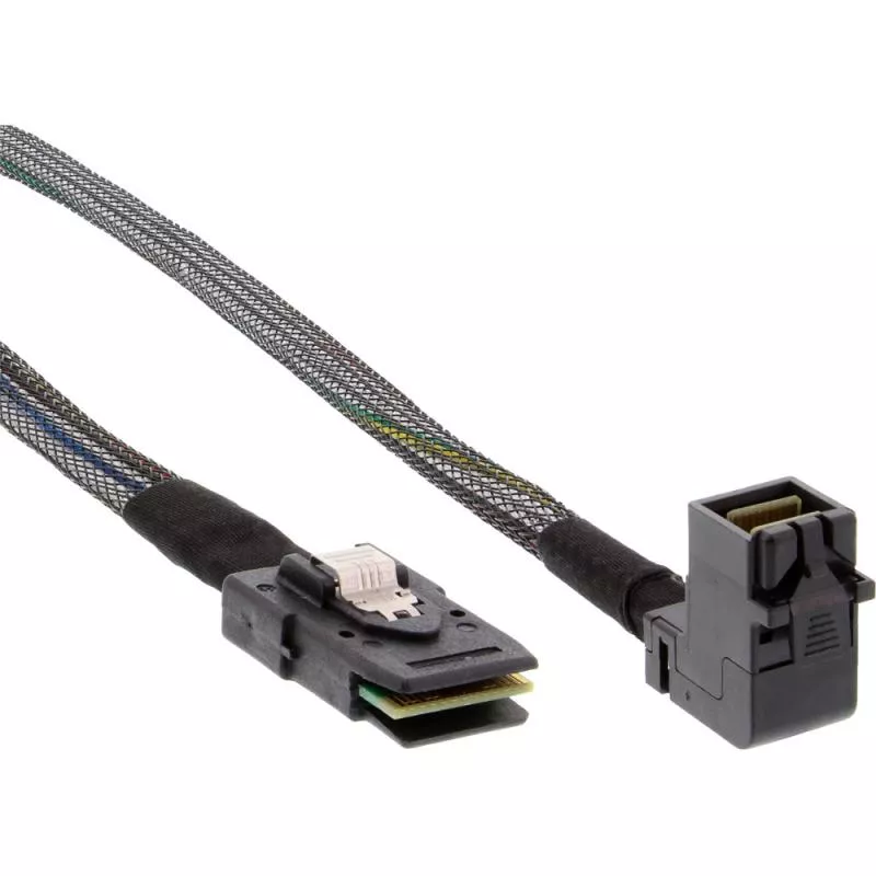 InLine® Mini SAS HD Kabel SFF-8643 gewinkelt zu SFF-8087 mit Sideband