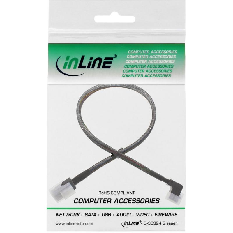 InLine® Mini SAS HD Kabel SFF-8643 gewinkelt zu SFF-8087 mit Sideband