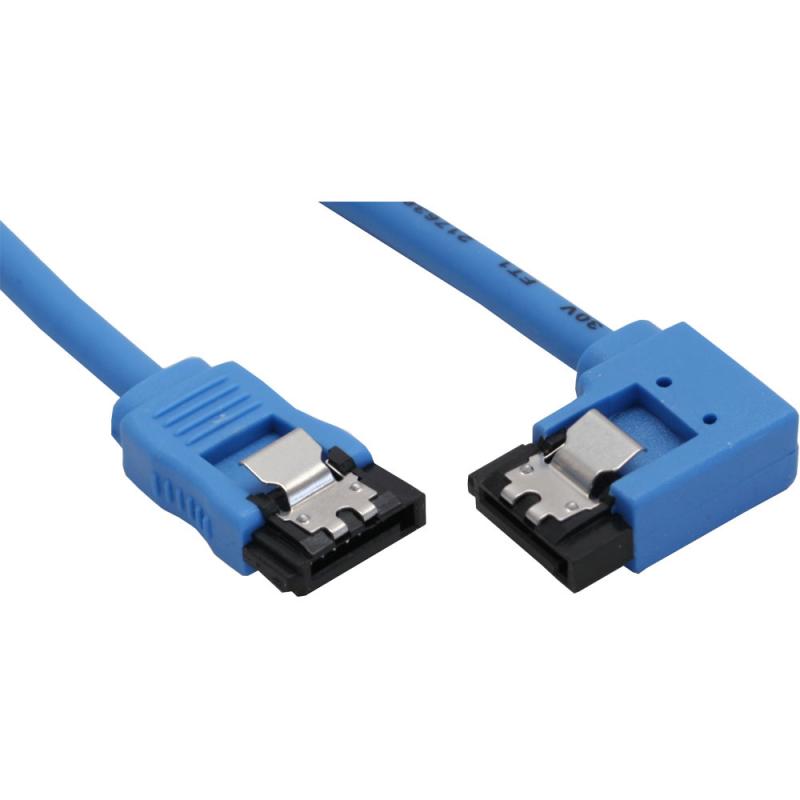 InLine® SATA 6Gb/s Kabel rund mit Lasche gewinkelt rechts