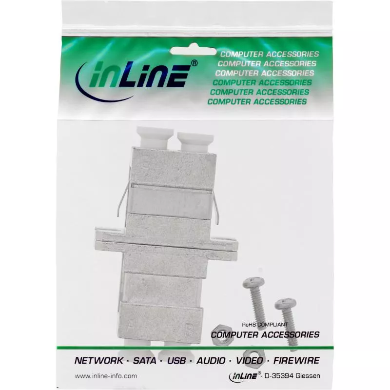 InLine® LWL Metall Kupplung Duplex LC/LC multimode Keramik Hülse zum Einbau