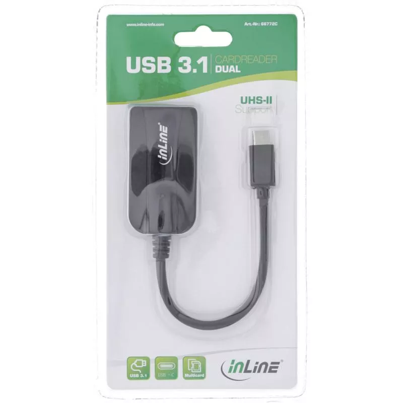 InLine® Card Reader USB 3.1 USB-C für SD/SDHC/SDXC microSD UHS-II kompatibel InLine® Card Reader USB 3.1 USB-C für SD/SDHC/SDXC microSD UHS-II kompatibel