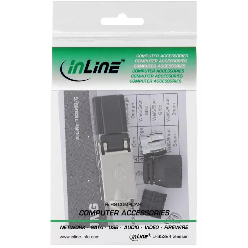 InLine® RJ45 Stecker Cat.8.1 2000MHz feldkonfektionierbar geschirmt mit Schraubverschluss