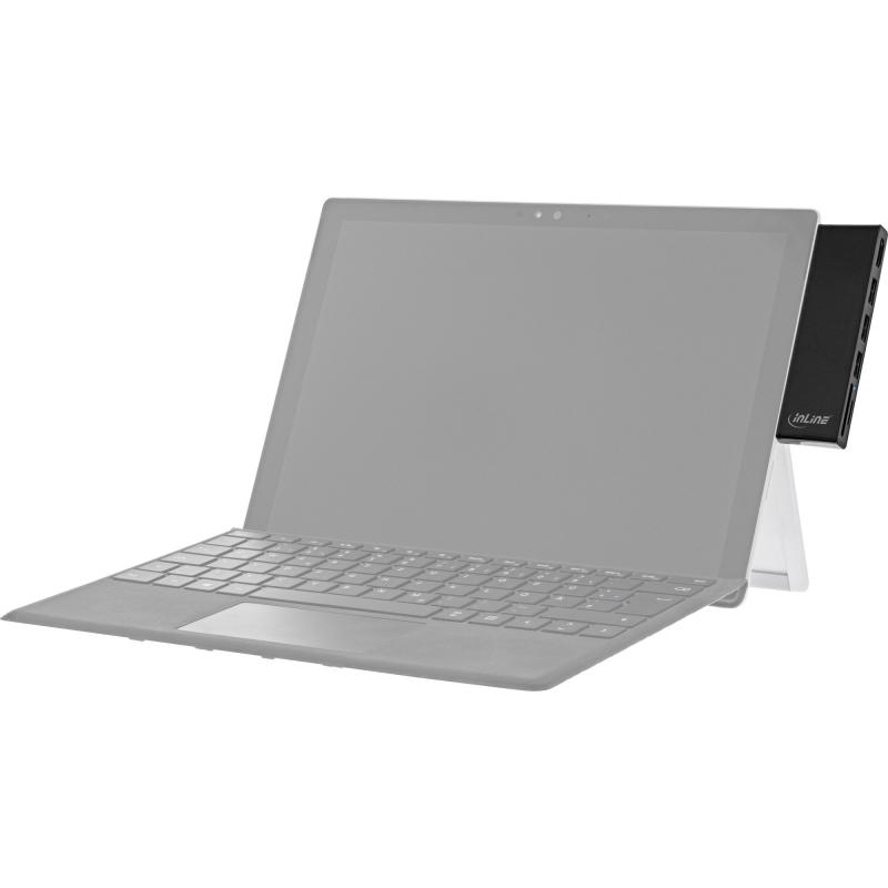 InLine® MultiHub Surface Pro 4/5/6 3-Port USB 3.2 Typ-A Buchse HDMI 4K Cardreader schwarz
