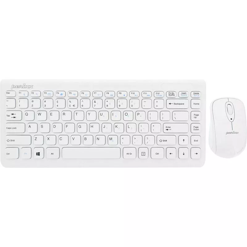 Perixx PERIDUO-707 PLUS US LAYOUT W Mini Tastatur und Maus Set schnurlos weiß