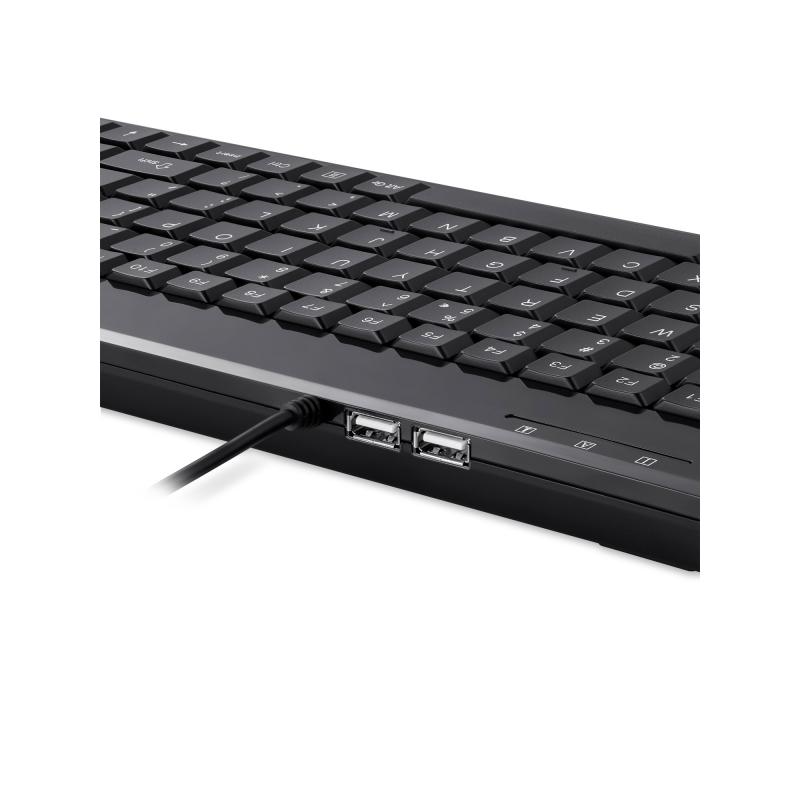 Perixx PERIBOARD-409 H DE Mini USB Tastatur 2 Hubs schwarz