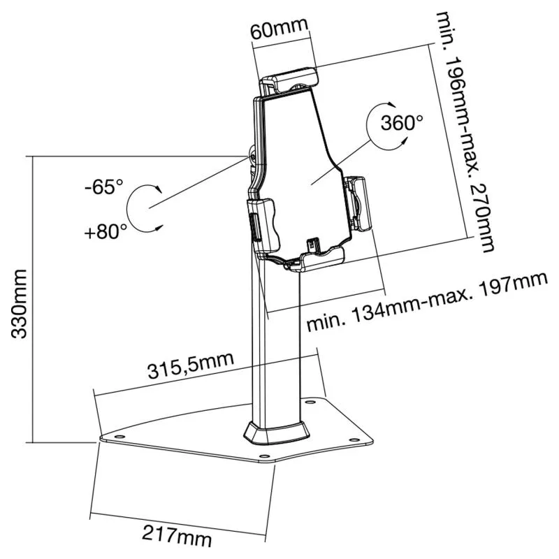 InLine® Tablet Thekenhalterung zur Präsentation abschließbar universell für 7,9"-10,1"