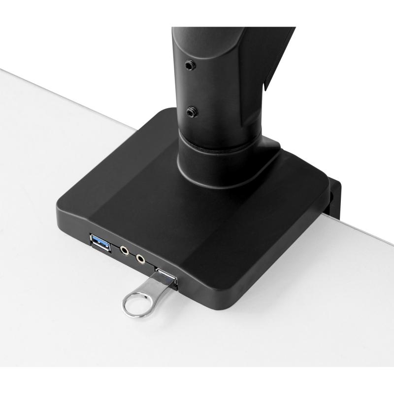 InLine® Tischhalterung mit Lifter und USB 3.0 beweglich für 3 Monitore bis 69cm (27") max. 3x6kg