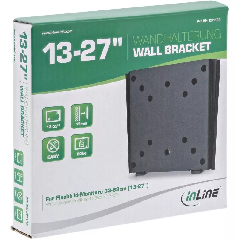 InLine® Wandhalterung für Flachbildschirme 33-69cm (13-27") max. 30kg