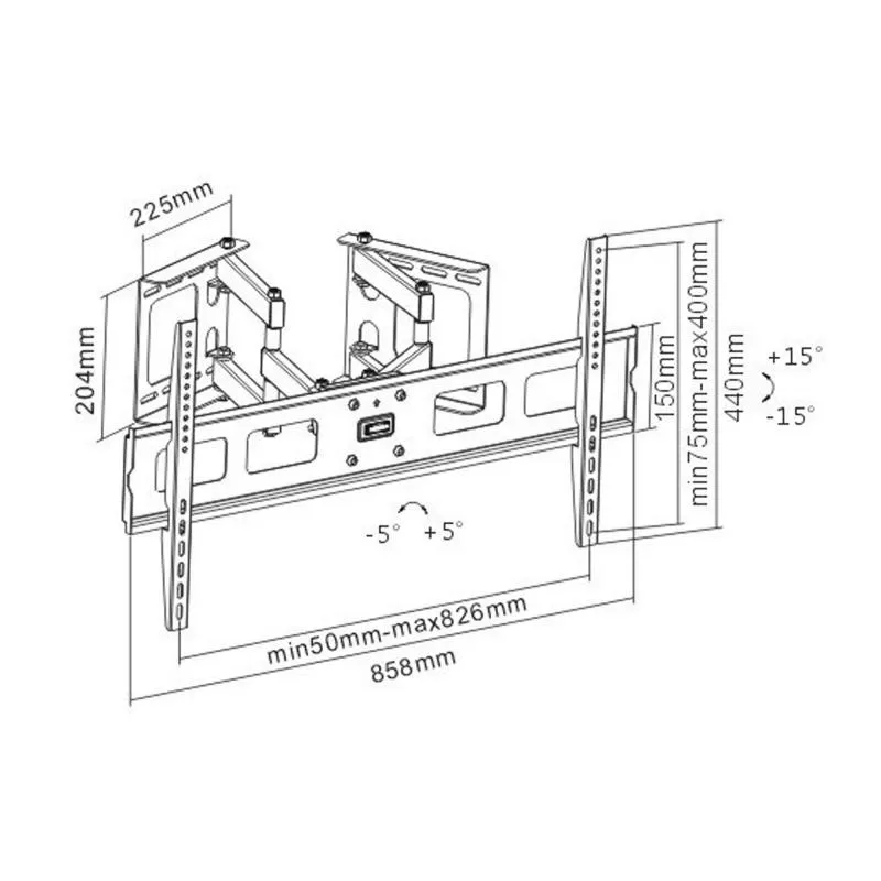 InLine® Eck Wandhalterung für LED/LCD/Plasma 94-160cm (37-63") max. 60kg