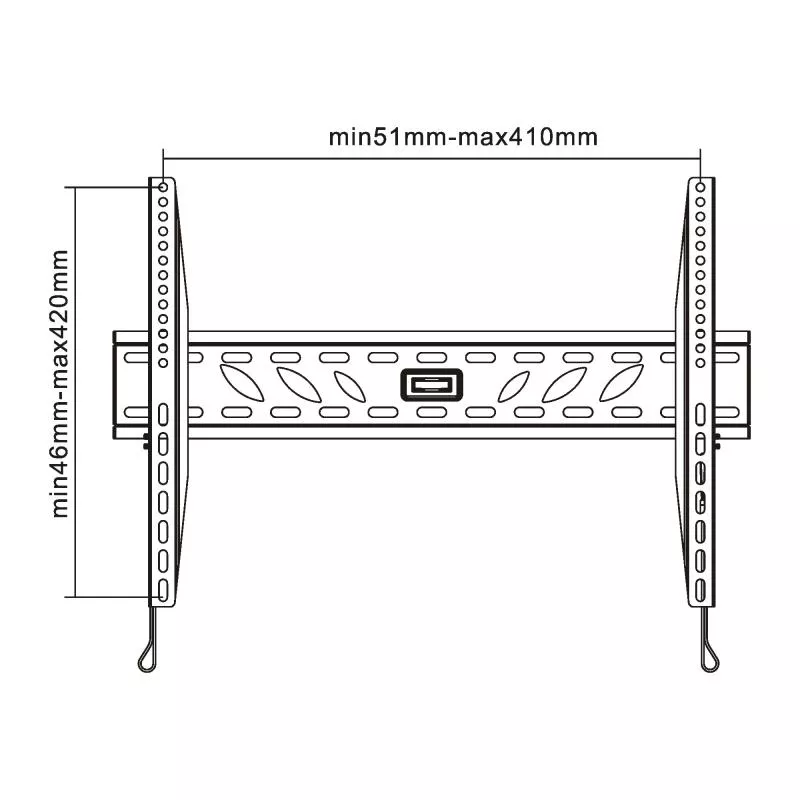 InLine® Wandhalterung TV 81-140cm (32-55") max. 50kg ca. 26mm Wandabstand