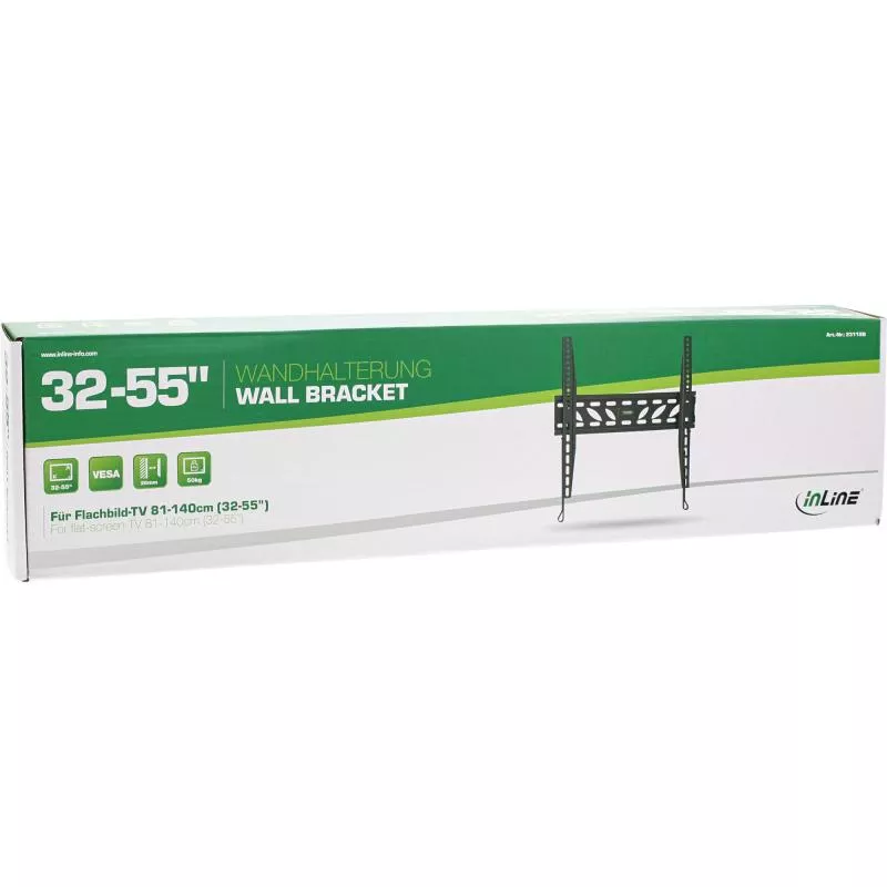 InLine® Wandhalterung TV 81-140cm (32-55") max. 50kg ca. 26mm Wandabstand